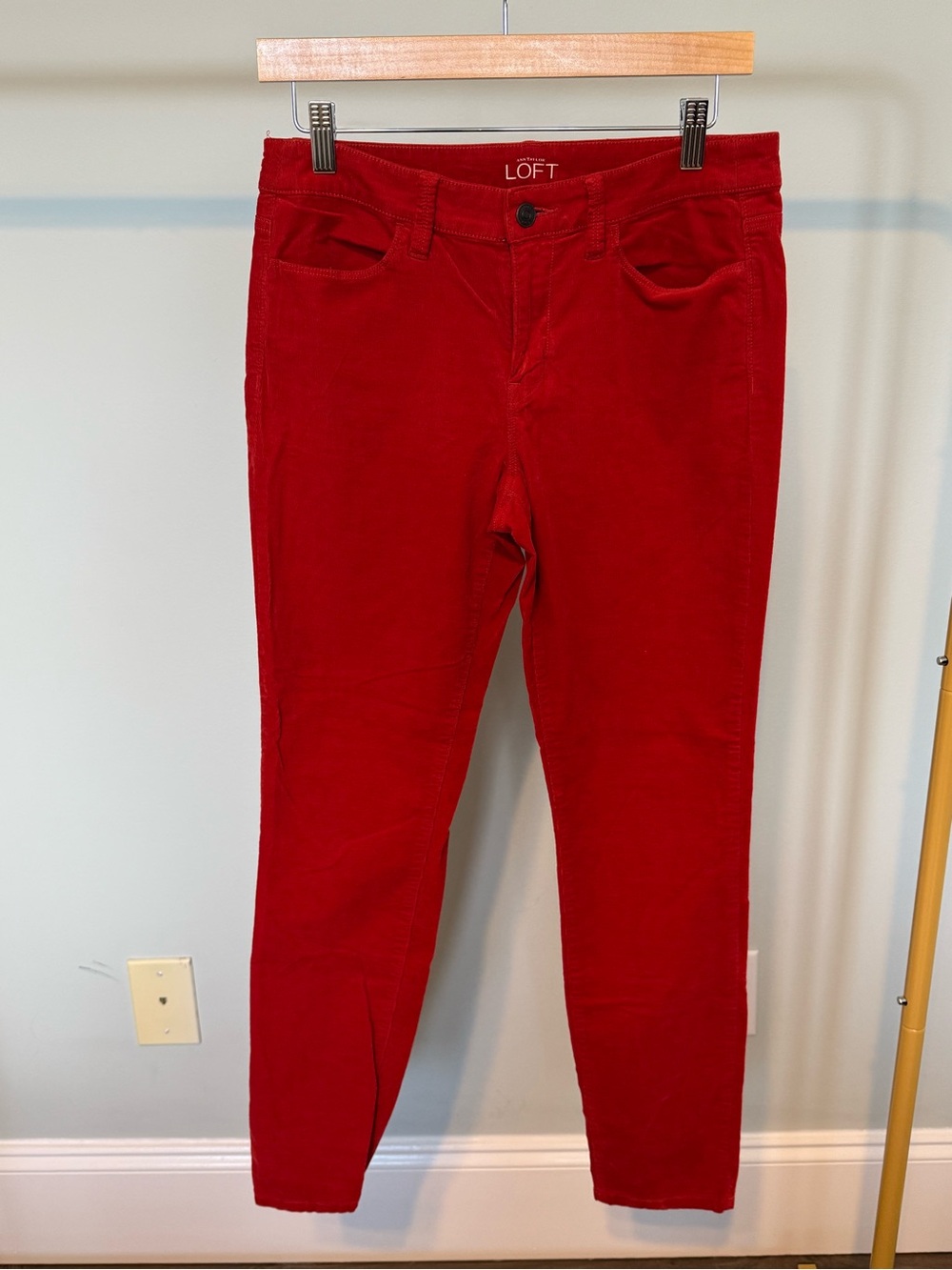 LOFT Red Skinny Jeans